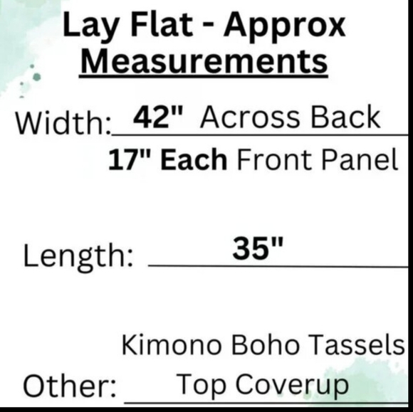 Kimono Boho Top Swim Cover Up Tassel NEW - Picture 5 of 6